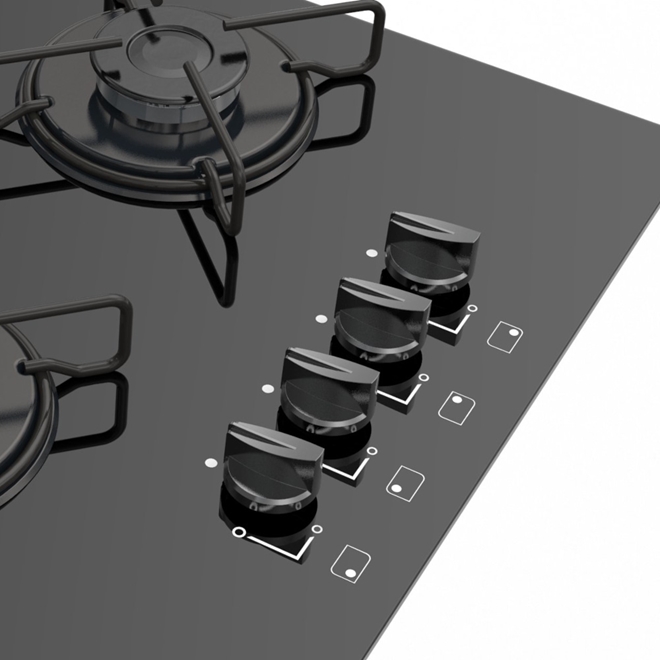 Cooktop 4 Bocas a Gás Atlas Agile Preto Bivolt Schumann