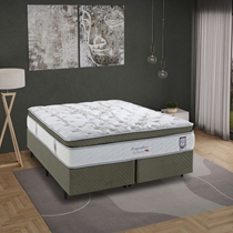 Cama Box Queen Herval Imperatore Eco Bamboo 158x198x73cm Molas Ensacadas - Marrom