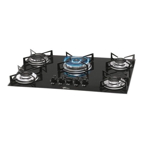 Cooktop 5 Bocas à Gás Fischer 1743-5733 com Tripla Chama e Acendimento Superautomático Preto - Bivolt