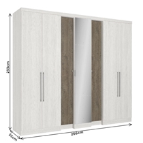 Guarda-Roupa Casal com Espelho 7 Portas 4 Gavetas THB Selecto Plus Glass