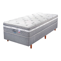 Cama Box Solteiro Cristalflex Teen West 88x188x61cm Molas Ensacadas - Cinza