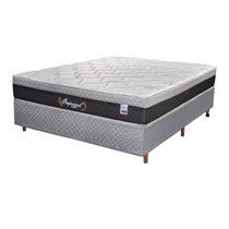 Cama Box Cristalflex Imperial Casal 138x188X60cm Molas Superlastic - Preto/Cinza