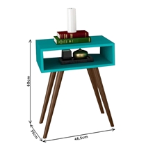 Mesa Lateral MovelBento RT 3025 Retrô com Nicho e 4 Pés Palitos de Madeira Maciça