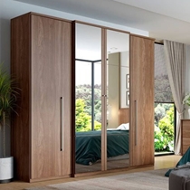 Guarda-Roupa Casal THB Splendore Plus Glass 4 Portas e 2 Gavetas com Espelho