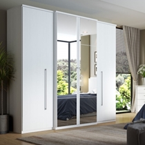 Guarda-Roupa Casal THB Splendore Plus Glass 4 Portas e 2 Gavetas com Espelho