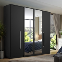 Guarda-Roupa Casal THB Splendore Plus Glass 4 Portas e 2 Gavetas com Espelho