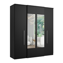 Guarda-Roupa Casal com Espelho 4 Portas 2 Gavetas THB Splendore Glass