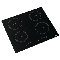 Cooktop 4 Bocas de Indução Fischer com Mesa Vitrocerâmica 4mm e Display Digital Preto