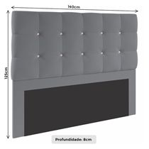 Cabeceira Casal Denken Paris Estofada 140cm