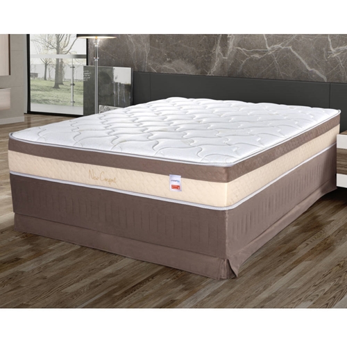 Cama Box Casal Cristalflex New Confort 138x188x65 com Saia e Molas Ensacadas - Marrom