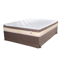 Cama Box Casal Cristalflex New Confort 138x188x65 com Saia e Molas Ensacadas - Marrom