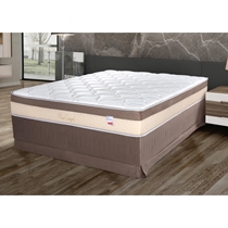 Cama Box Casal Cristalflex New Confort 138x188x65 com Saia e Molas Ensacadas - Marrom