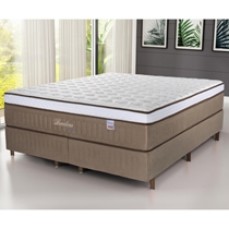 Cama Box Queen Cristalflex Barcelona 158x198x71cm Molas Ensacadas - Marrom/Branco