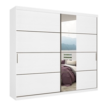 Guarda-Roupa Casal com Espelho 2 Portas 6 Gavetas THB Glamour Glass