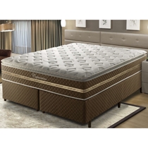 Cama Box Queen Umaflex Capuccino 158x198x75cm Molas Ensacadas - Marrom/Branco