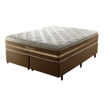 Cama Box Queen Umaflex Capuccino 158x198x75cm Molas Ensacadas - Marrom/Branco