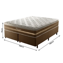 Cama Box Queen Umaflex Capuccino 158x198x75cm Molas Ensacadas - Marrom/Branco