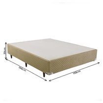 Base para Cama Box Casal Herval Suede 138x188x39cm - Bege