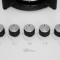 Cooktop 5 Bocas a Gás Fischer Infinity com Acendimento Super Automático e Tripla Chama Branco - Bivolt