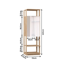 Closet com Espelho 2 Portas 3 Prateleiras 70cm Be Mobiliário Clothes