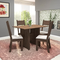 Conjunto de Mesa de Jantar Indekes New Talita 110x76cm com 4 Cadeiras