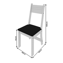 Conjunto de Mesa de Jantar Indekes New Talita 110x76cm com 4 Cadeiras