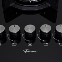 Cooktop 5 Bocas À Gás Fischer Infinity com Acendimento Superautomático e Tripla Chama Preto - Bivolt