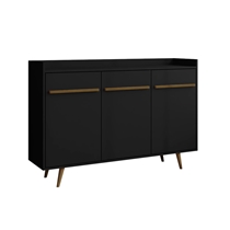 Aparador Buffet 135cm 3 Portas com Pés Palito Bechara Quartzo