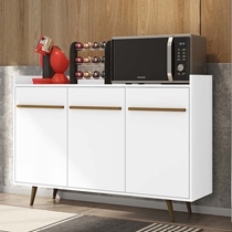 Aparador Buffet 135cm 3 Portas com Pés Palito Bechara Quartzo