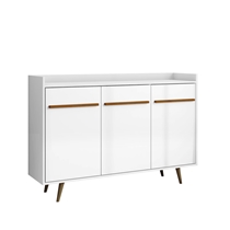 Aparador Buffet 135cm 3 Portas com Pés Palito Bechara Quartzo