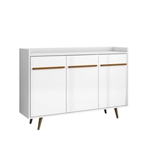 Aparador Buffet 135cm 3 Portas com Pés Palito Bechara Quartzo