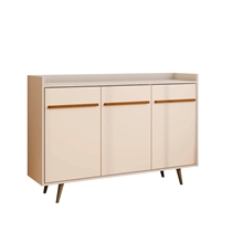 Aparador Buffet 135cm 3 Portas com Pés Palito Bechara Quartzo