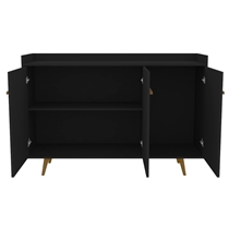 Aparador Buffet 135cm 3 Portas com Pés Palito Bechara Quartzo