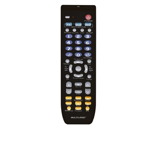 Controle Remoto Universal Multilaser AC088 3 em 1 - Preto