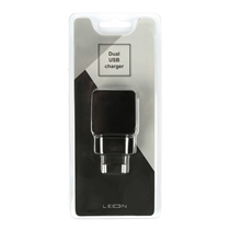 Carregador de Parede Leon AC06 com 2 Portas USB 12W - Preto