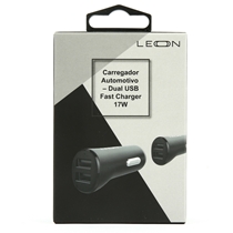 Carregador Veicular Leon AC-213C com 2 Portas USB 17W - Preto