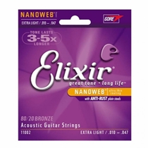 Encordoamento Elixir para Violão de Aço 0.10 Extra Light Nanoweb 3210