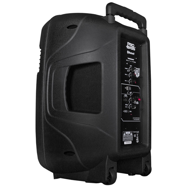 Caixa Ativa Pro Bass Street 15 500W RMS Microfone Multisom