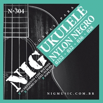 Encordoamento para Ukulele Soprano NIG N-304 Nylon Negro 0.252