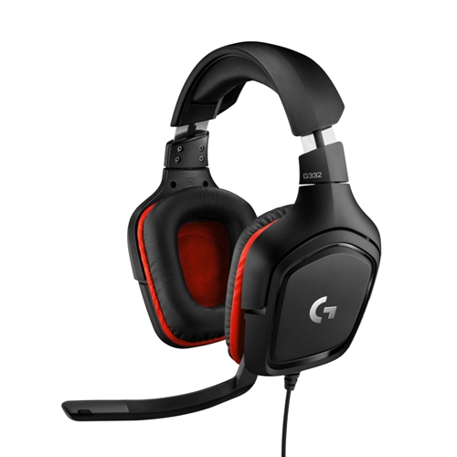 Headset Gamer Logitech G332 para PC e Consoles P2 3,5mm - Preto/Vermelho