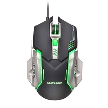 Mouse com fio Multilaser MO269 2400 DPI USB - Grafite e Preto