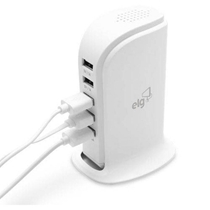 Carregador de Mesa Universal ELG TC5S com 5 USB - Branco