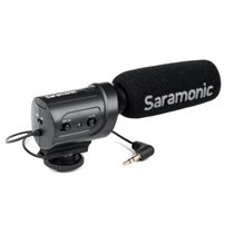 Microfone Condensador para Câmera DSLR Saramonic SR-M3 com Saída P2 Preto