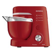 Batedeira Planetária Mondial BP-03 700W com 12 Velocidades e 4,5 Litros Vermelho