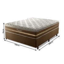 Cama Box Casal Umaflex Capuccino 138x188x75cm Molas Ensacadas - Marrom