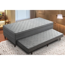 Cama Box Solteiro Umaflex Madri Plus 88x188x52cm com Cama Auxiliar - Jeans