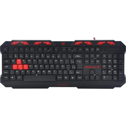 Teclado Gamer FORTREK Spider GK706 Multimídia ABNT2 - Preto/Vermelho