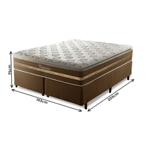 Cama Box King Umaflex Capuccino 193x203x75cm com Molas Ensacadas - Marrom