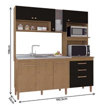 Cozinha Compacta 8 Portas e 2 Gavetas Atualle Alvorada New