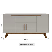 Buffet 4 Portas 1 Gaveta 136cm Bechara Future